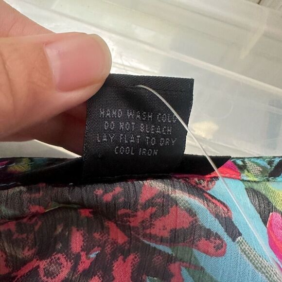 Steve Madden Floral Kimono Chiffon Lightweight Tie Front Cover Up ONE SIZE New - Picture 7 of 7